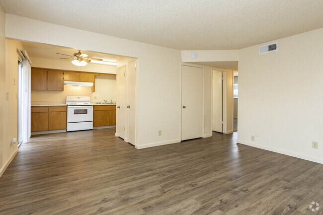 2 Bedroom - Living Room - Cedar Apartments