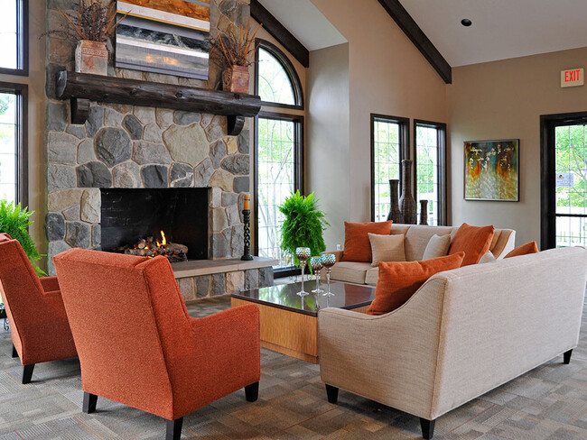 Clubhouse Fireplace and Lounge Area - Southport Apartments