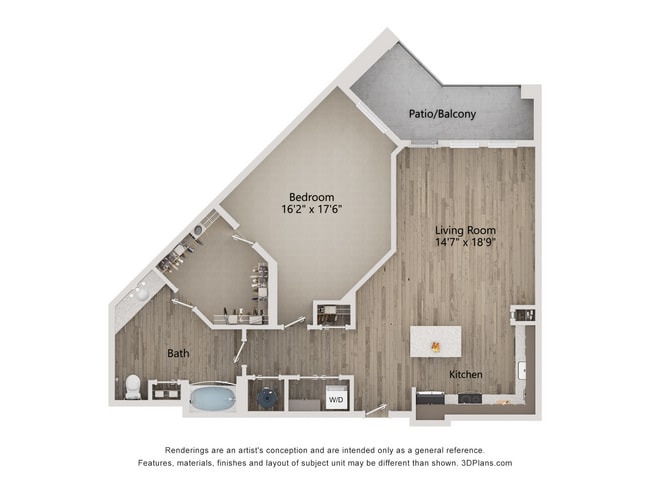 A4_1Bed_1Bath_865 Sq Ft - The Ironwood Apartment Homes