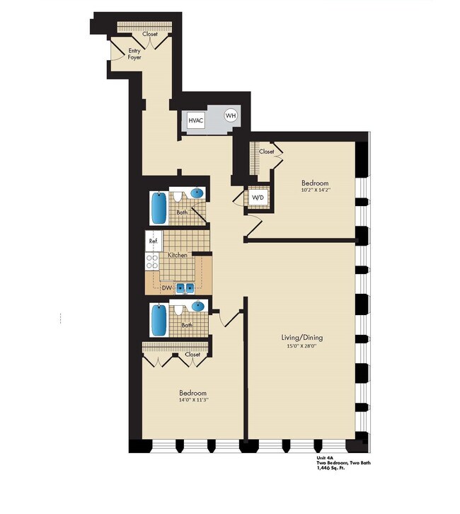 Plano de planta - Historic Row Apartments
