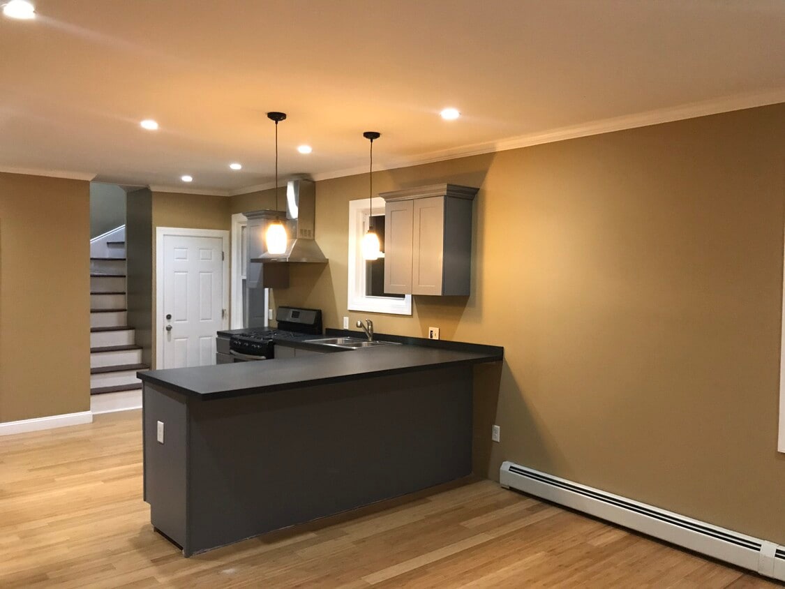 Large open concept kitchen and living room - 46 Powhattan St