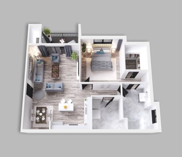 1 Bedroom Floor Plan - The District