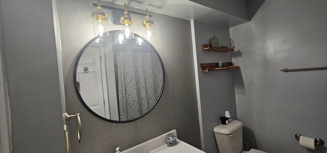 New lighting and mirror - 408 La Fontenay Ct