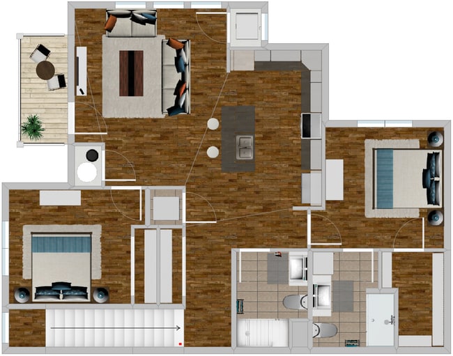 Interior Photo - The Flats - 100 (Building 4)