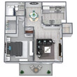 1 Bed • 1 Bath (A)