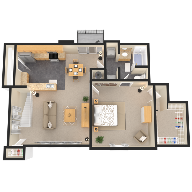 1 Bed 1 Bath + $150 Attached Garage (Fireplace ...