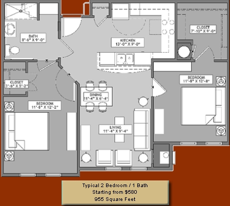 2BR/1BA - Lakewood Hills Senior Village