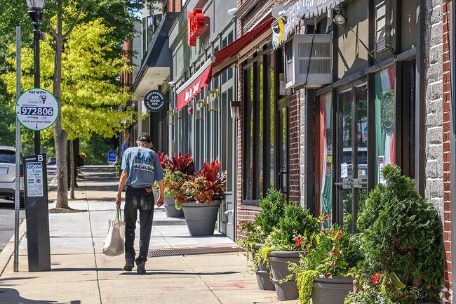 Wide sidewalks make Roxborough a walkable neighborhood.