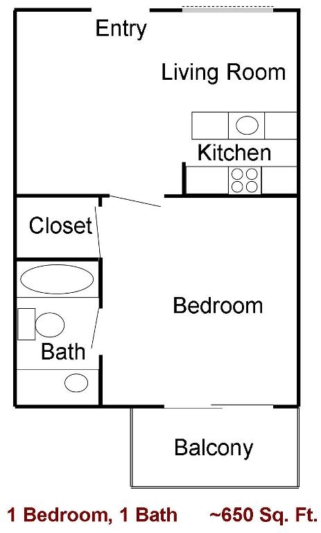 1BR/1BA - Fontana Apartments