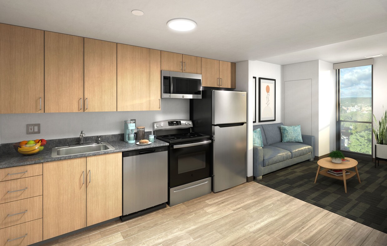 Kitchen & living room - Catherine Commons