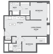 1 Bed/2 Bath Den-B-1H