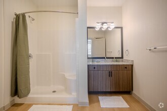 2BR, 2BA - 925SF - Verbena Bathroom 1 - Meridian at Wylie - 55+ Affordable Apartments