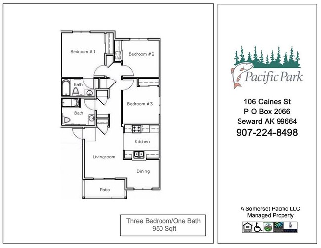 PCPK-Three Bedroom FP - Pacific Park Apartments