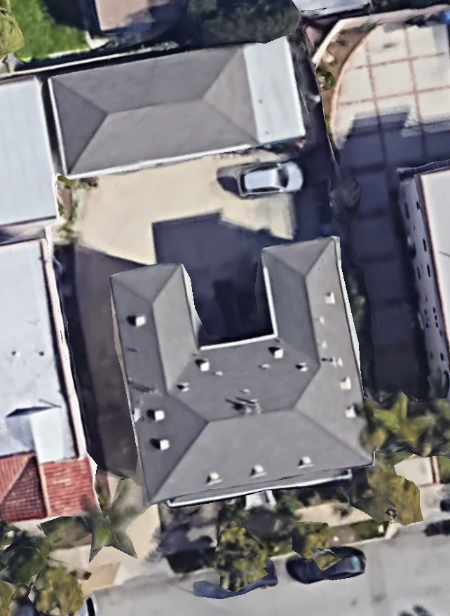 from above - all 4 units are the same, garages in back - 3826 Westwood Blvd