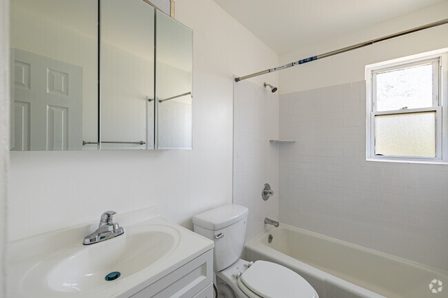 Bathroom - Station Square Apartments – Steps from East Rutherford Train Station with Parking Included