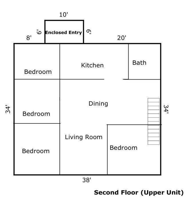 Plano de planta para la planta superior - 362 W Scott St
