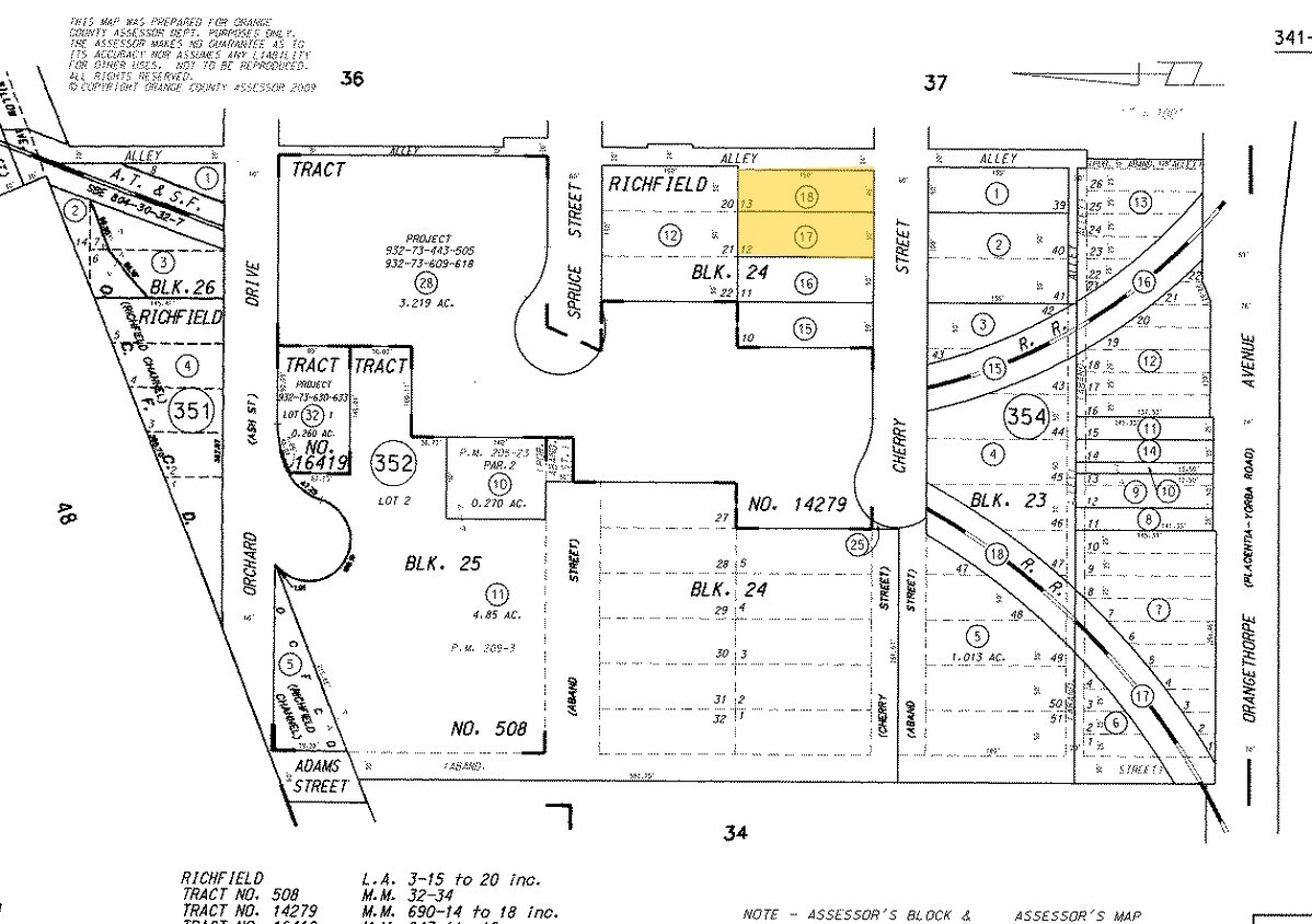 Mapa de la parcela - 1549-1555 Cherry St