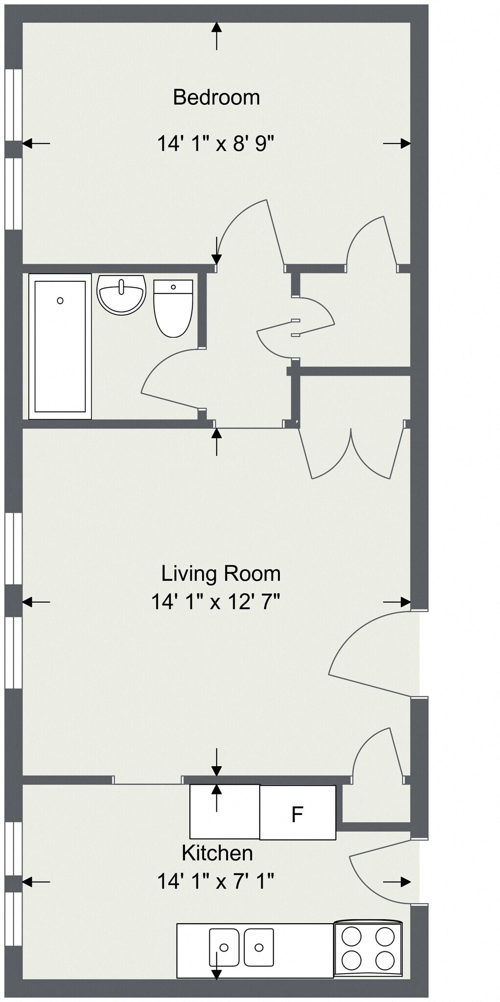Integrity Cleveland Heights – Palmetto 1 Bedroom 1 Bath B