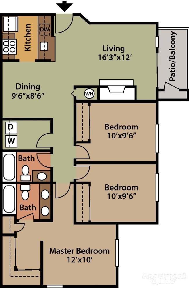 3 Bedroom 2 full Bath 1153 Sq. Ft. - AUTUMN CHASE