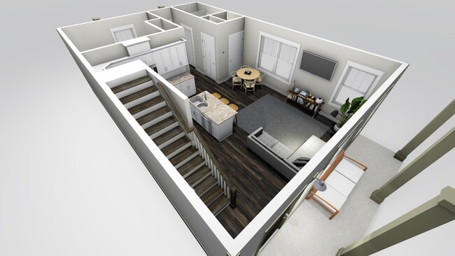 First floor rendering viewed from front left corner - 710 Buchanan St