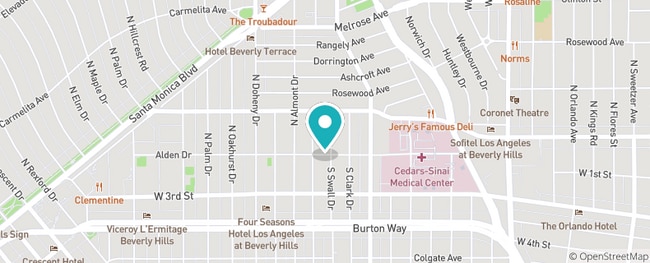 Map between Elden and Beverly Blvd - 135 N Swall Dr