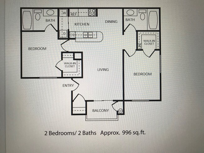 Two bedroom layout - Lindell Harbor Senior Apartments