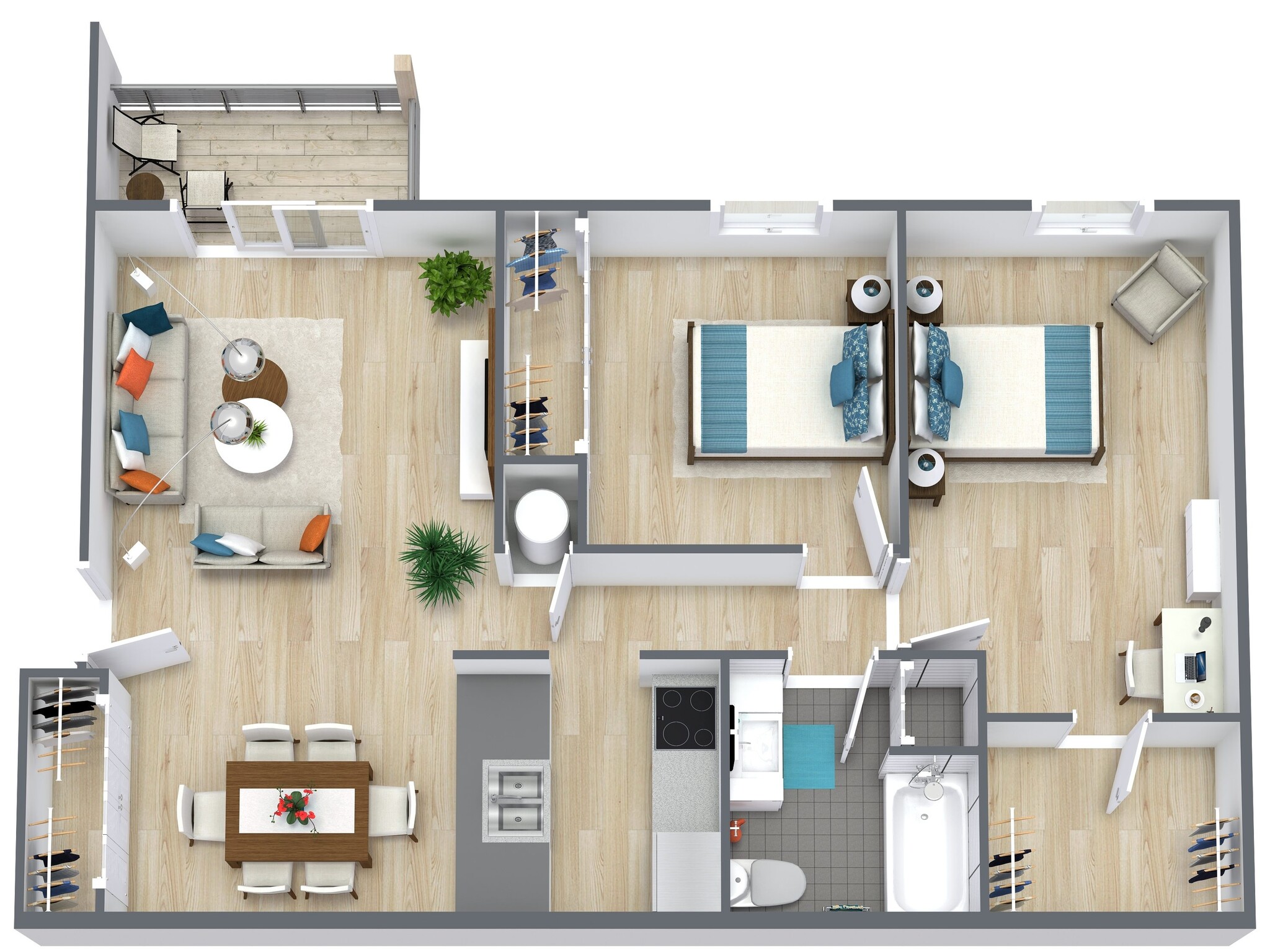 Fuller Apartments – 2 Bedroom-1Bath