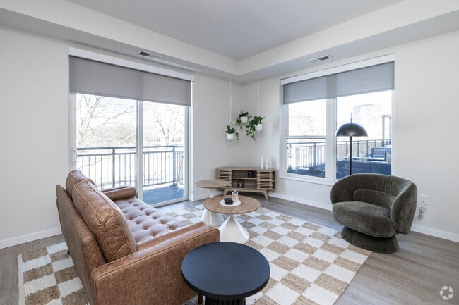 2BR, 2BA - 1,203SF - Living Room - First & Banks