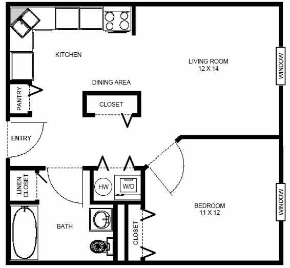Plano de planta - Schaffer Heights Senior Apartments