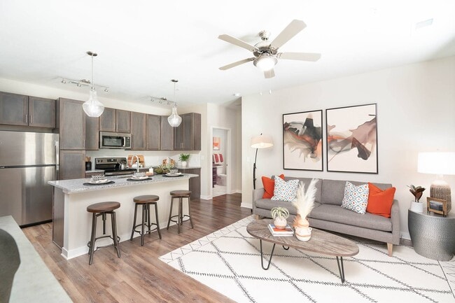 2 bedroom living room - Vintage Hunters Crossing Apartments