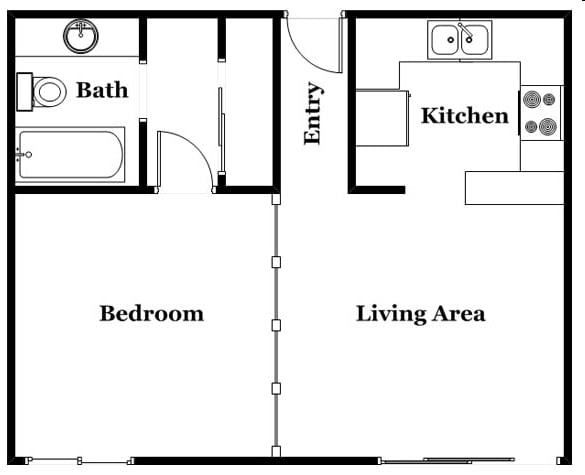 1BR/BA - Mountain View Manor Apartments