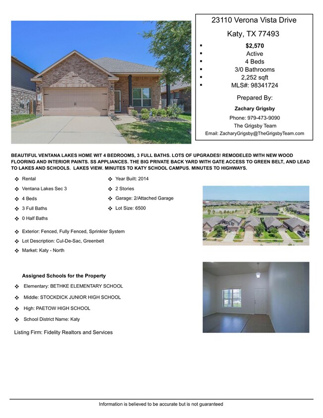 23110 Verona Vista Dr, Katy, TX 77493 House for Rent in Katy, TX