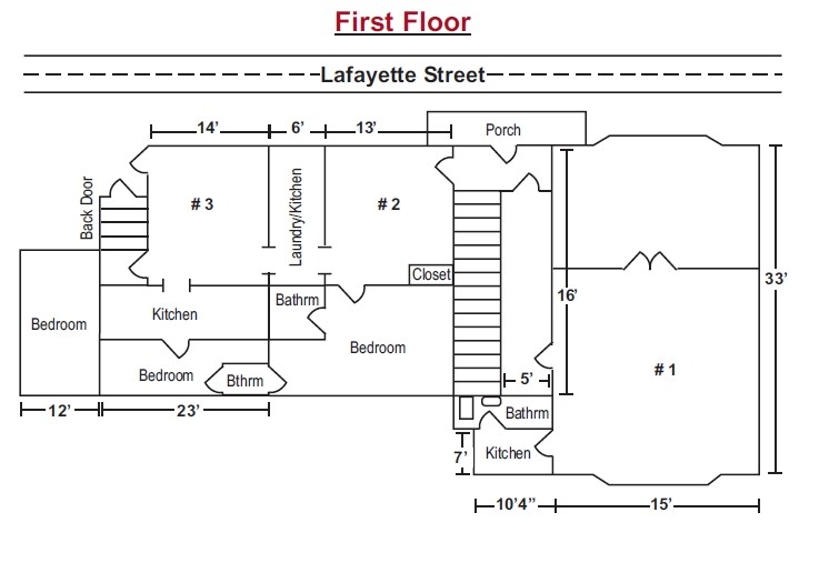 Primer plano de planta - 125 E Lafayette St