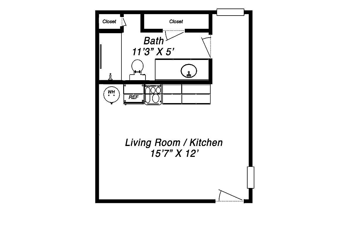 Foto del edificio - For Rent: 1 room efficiency apartment