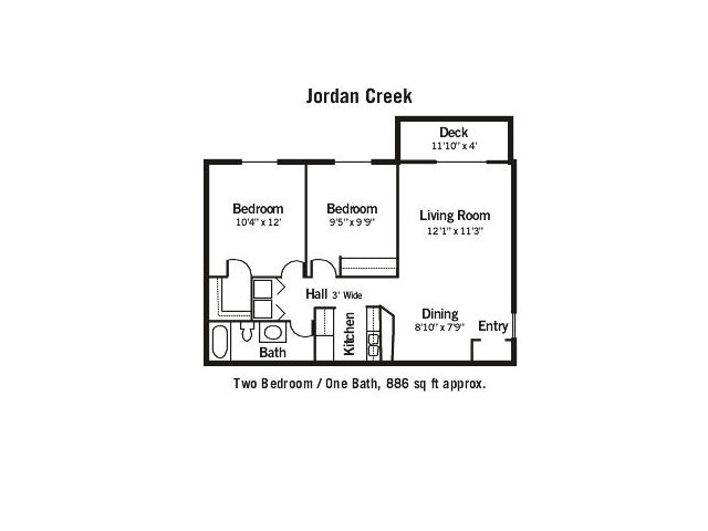 2HAB/1BA - Jordan Creek