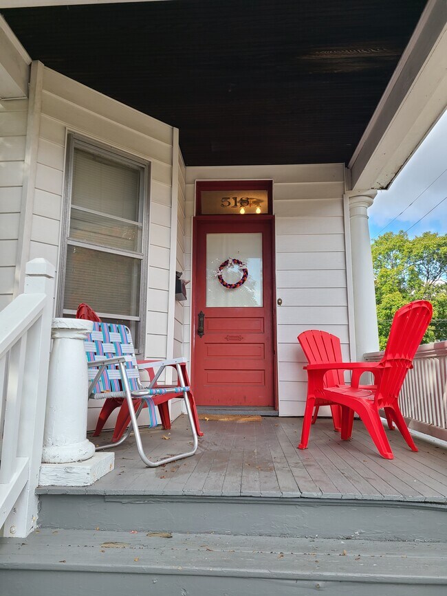Front door and porch - 518 E Grove St