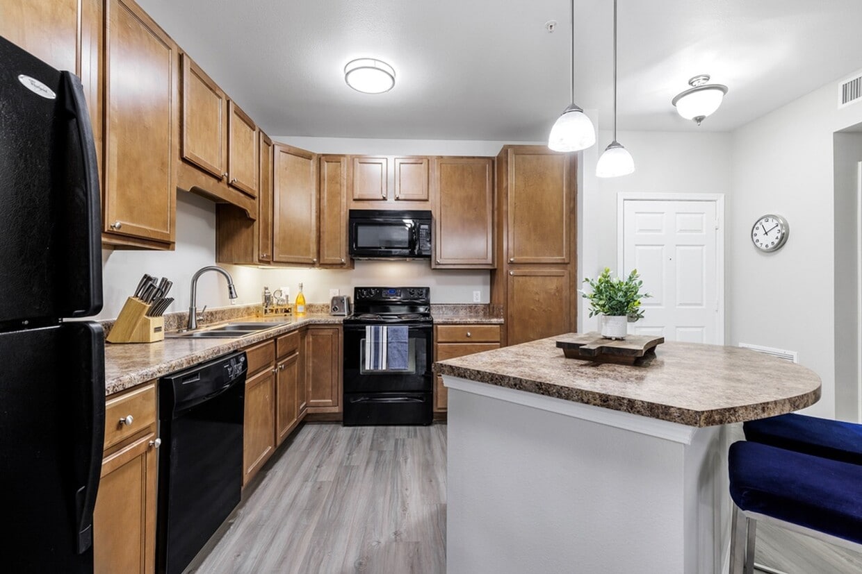 Full Kitchen with island - Overture Ridgmar 55+ Active Adult Apartment Homes
