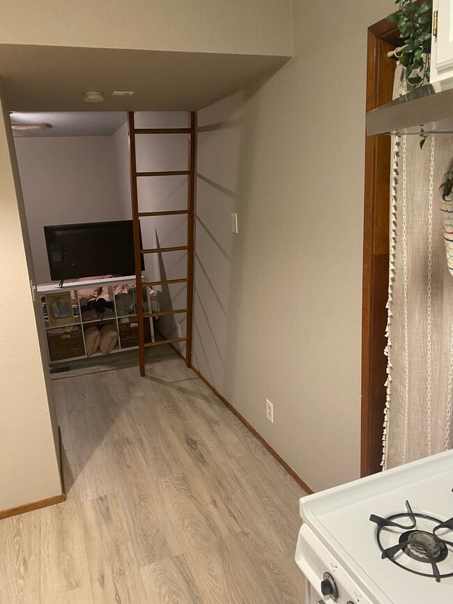 View from kitchen to living room (TV blocks view of living rm) - 415 10th St