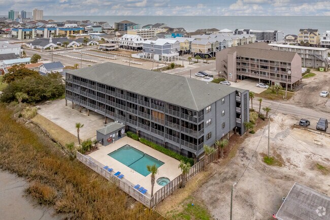 Aerial wide view. - Marshside Inn
