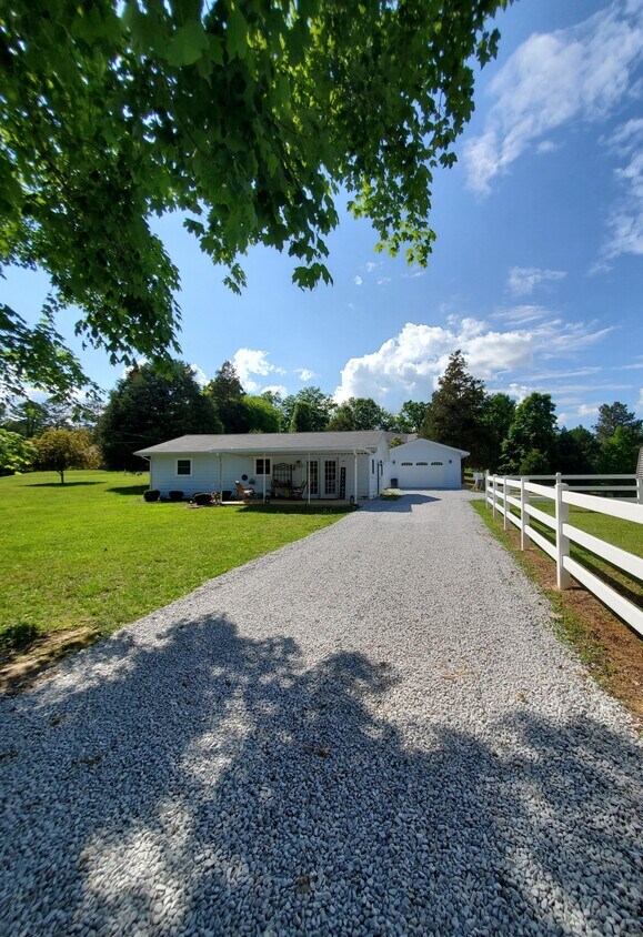 house and garage, patio on 2 acres - 193 Hillside Rd