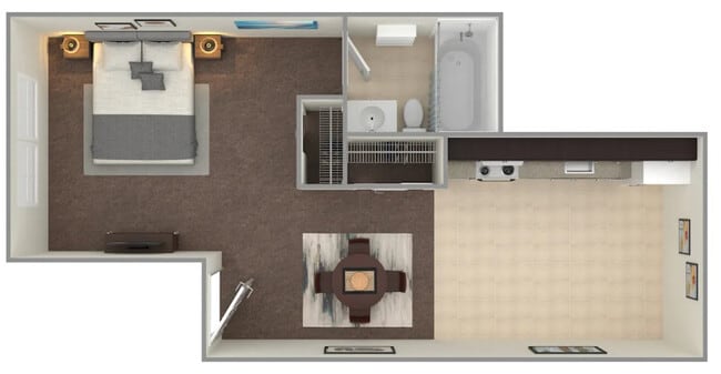 Plano de planta del estudio - Mayfair Garden Apartments
