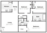 3 Bedroom 2 Bath Apartment