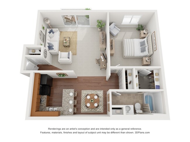 Un dormitorio estilo C - Buffalo Creek Apartments