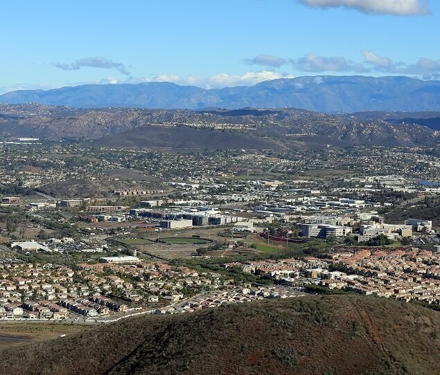 An aerial view of University Commons