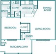 1 Bedroom 1 Bath - D