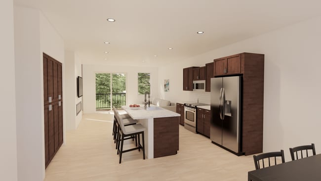 Townhome Kitchen, Living Rendering - 1580 Main Townhomes