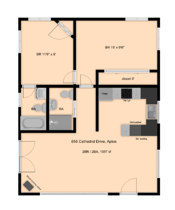 Plano de planta. - 665 Cathedral Dr