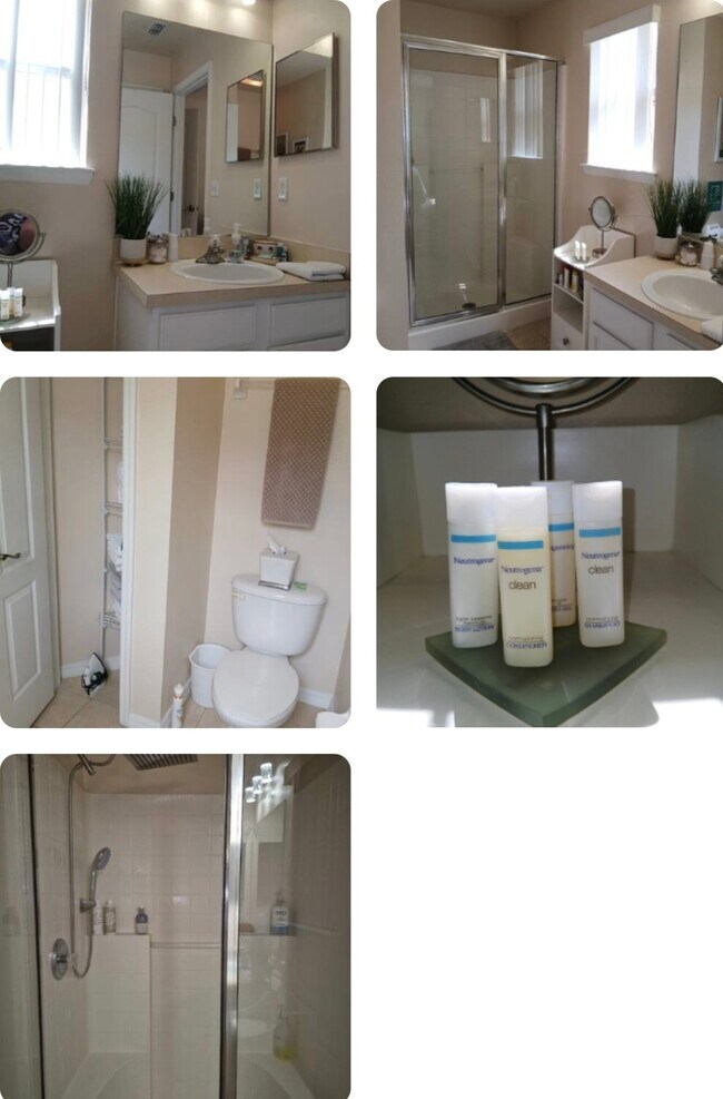 Su propio baño con una nueva ducha de lluvia y artículos de tocador, toallas, toalleros, etc. - 278 Blue Jay Way