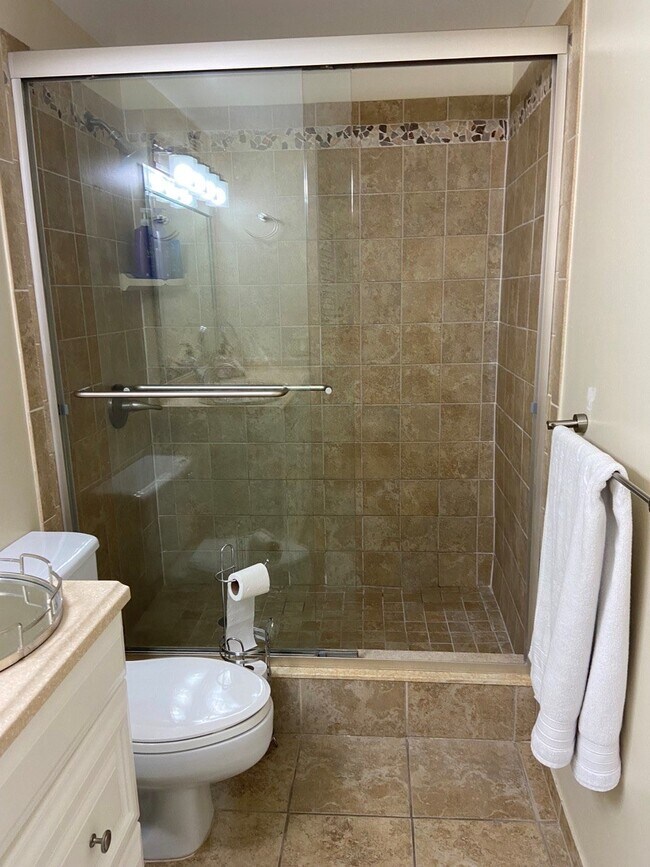 newly remodeled shower - 1801 S Ocean Dr