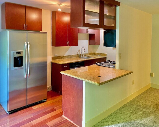 Kitchen with Stainless appliances and slab granite - 1105 Spring St